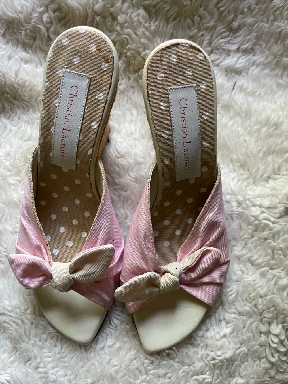 Christian Lacroix Raffia Platform Wedges Sz 37/ 7 EUC! $498 - Picture 1 of 5
